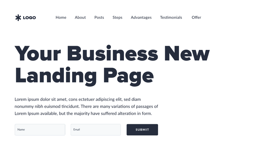 Stripes Light Landing Page Example Overlay PNG