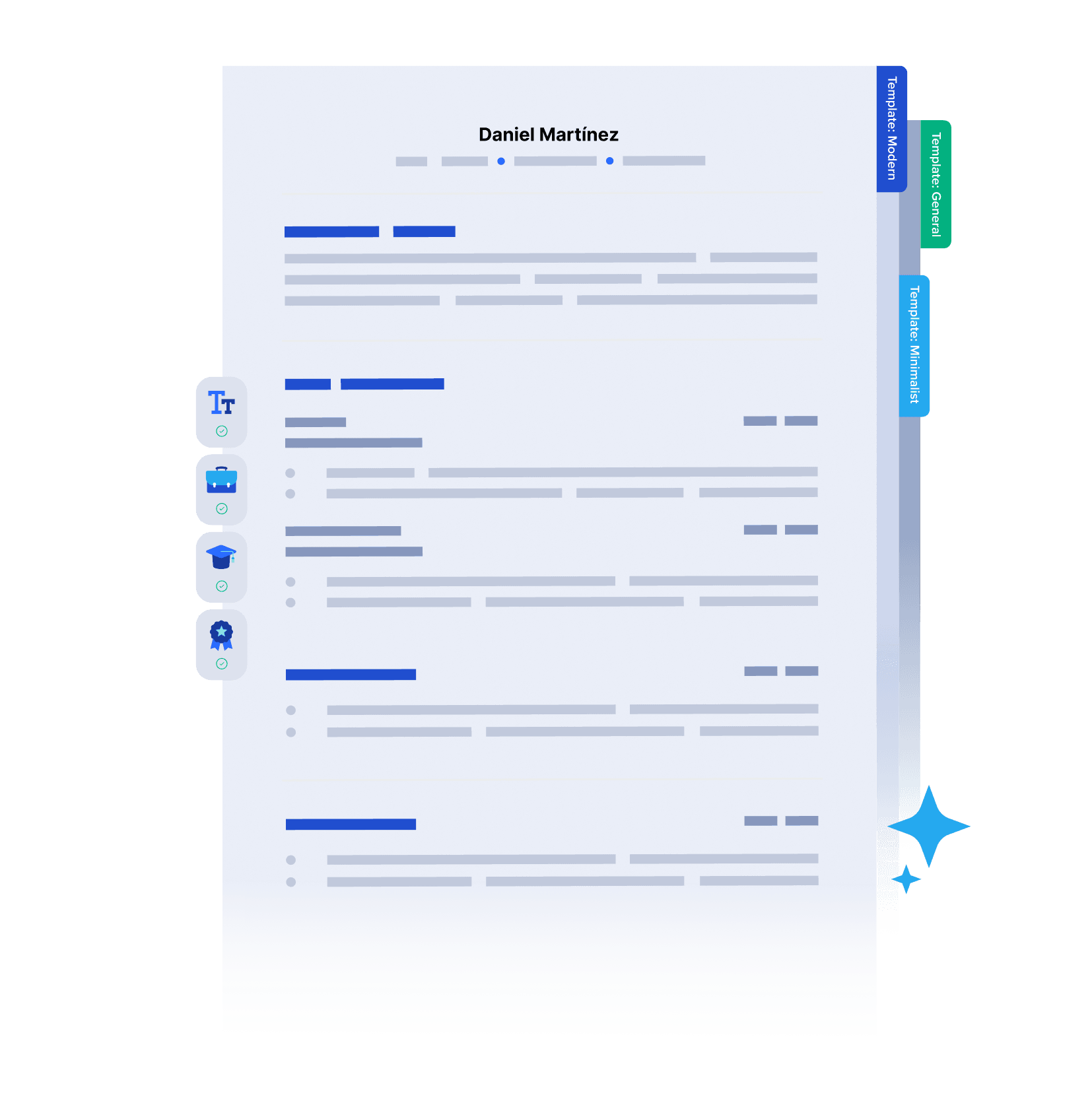 Una pila de plantillas de CV para elegir