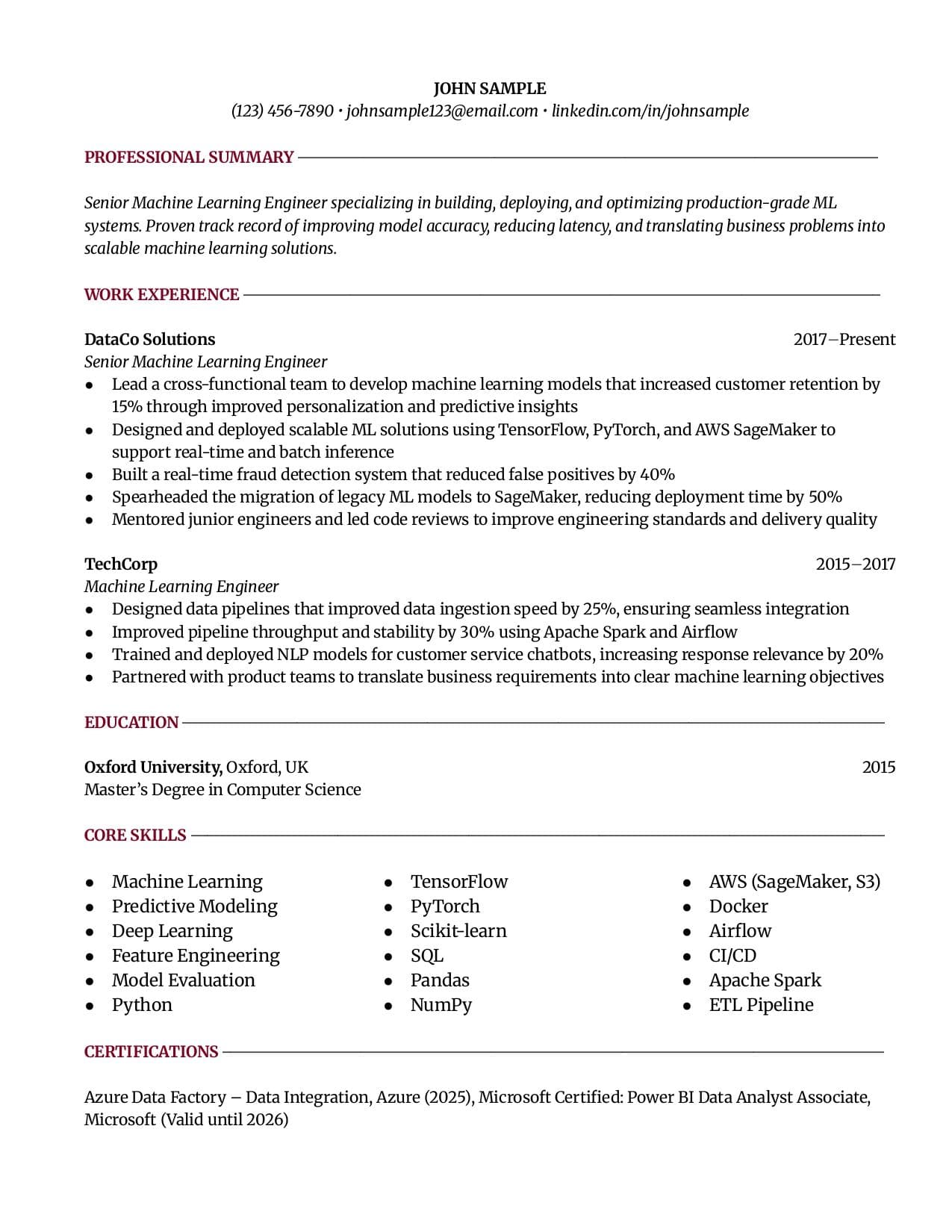 General resume template