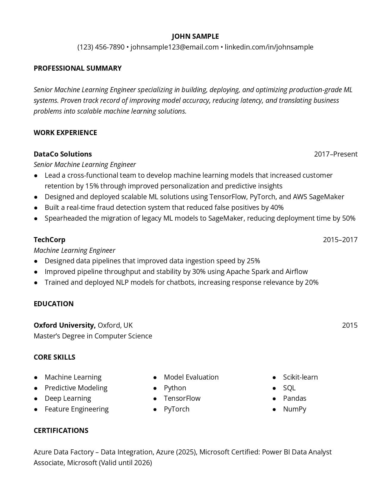 Simple resume template