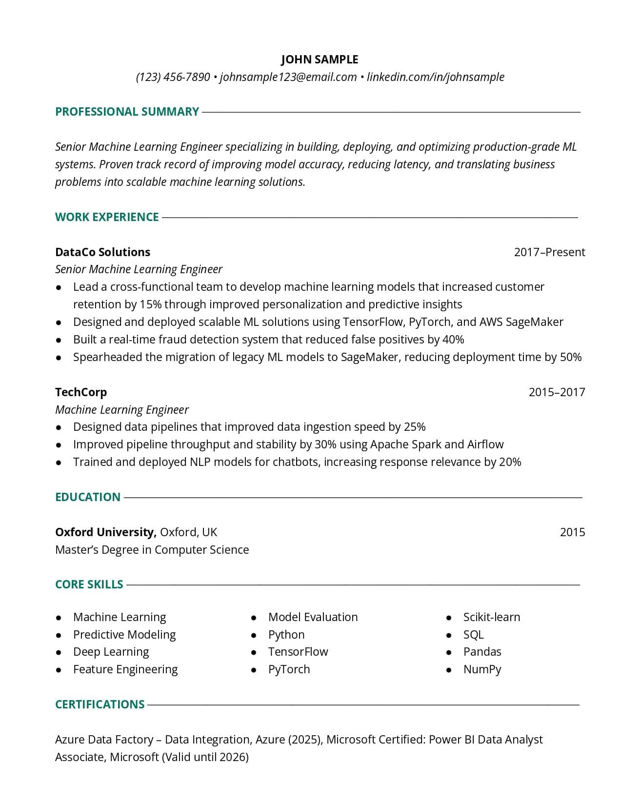 Simply Modern resume template