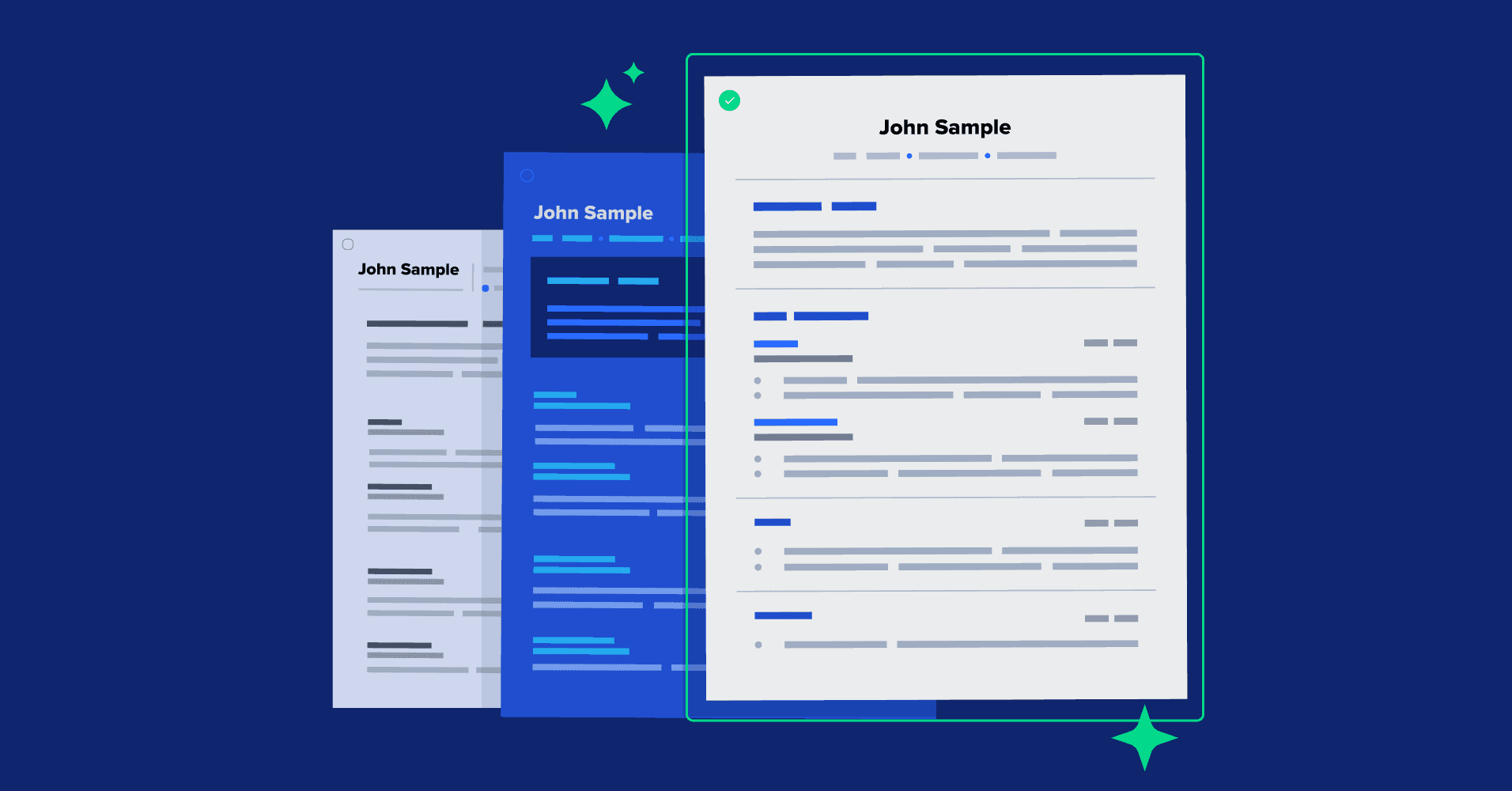 Illustration of a set of teacher job application documents, including a teacher resume, cover letter, and letter of interest.