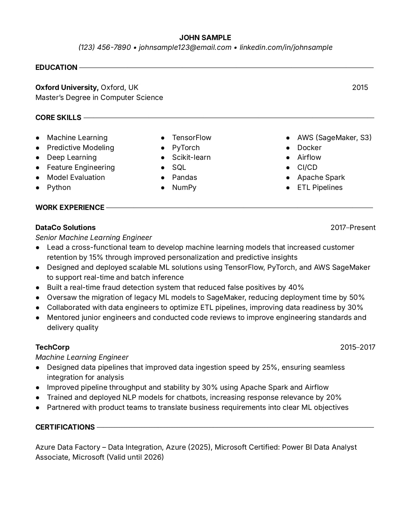 Entry Level resume template