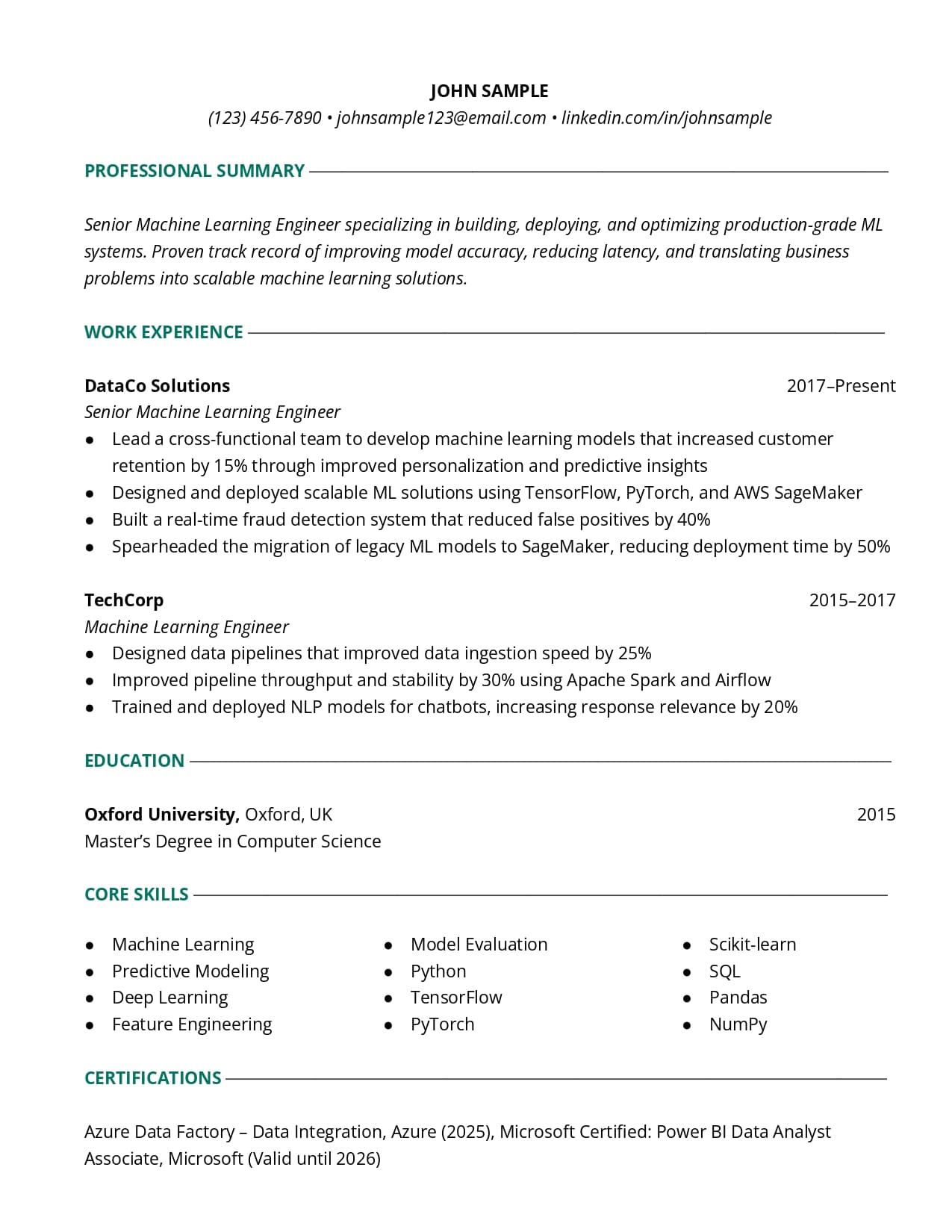 Simply Modern resume template