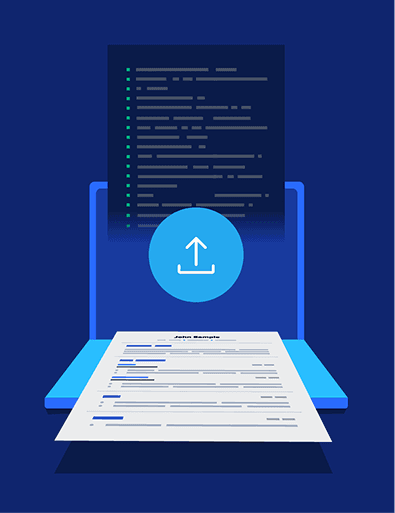 Resume being uploaded to a computer.