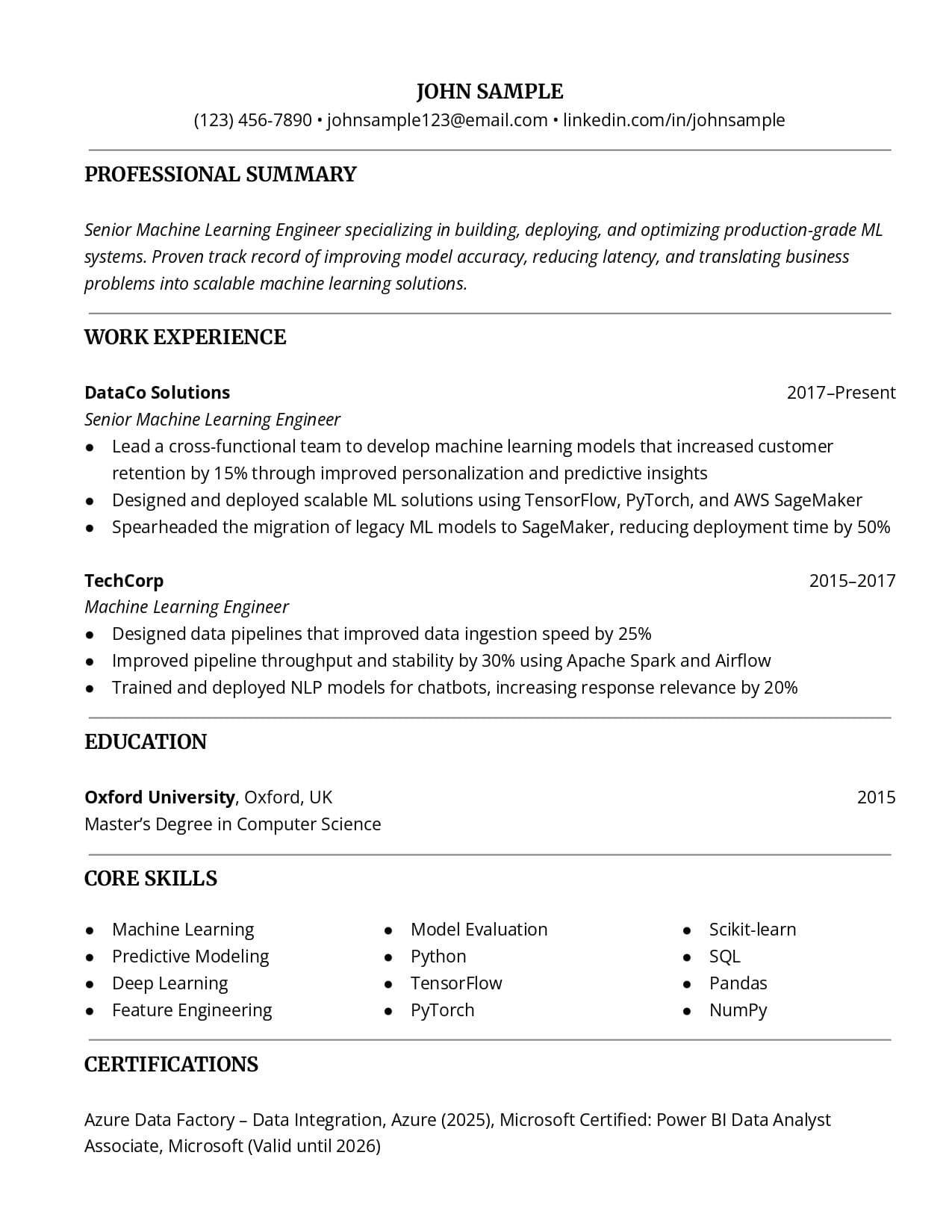 Bold resume template