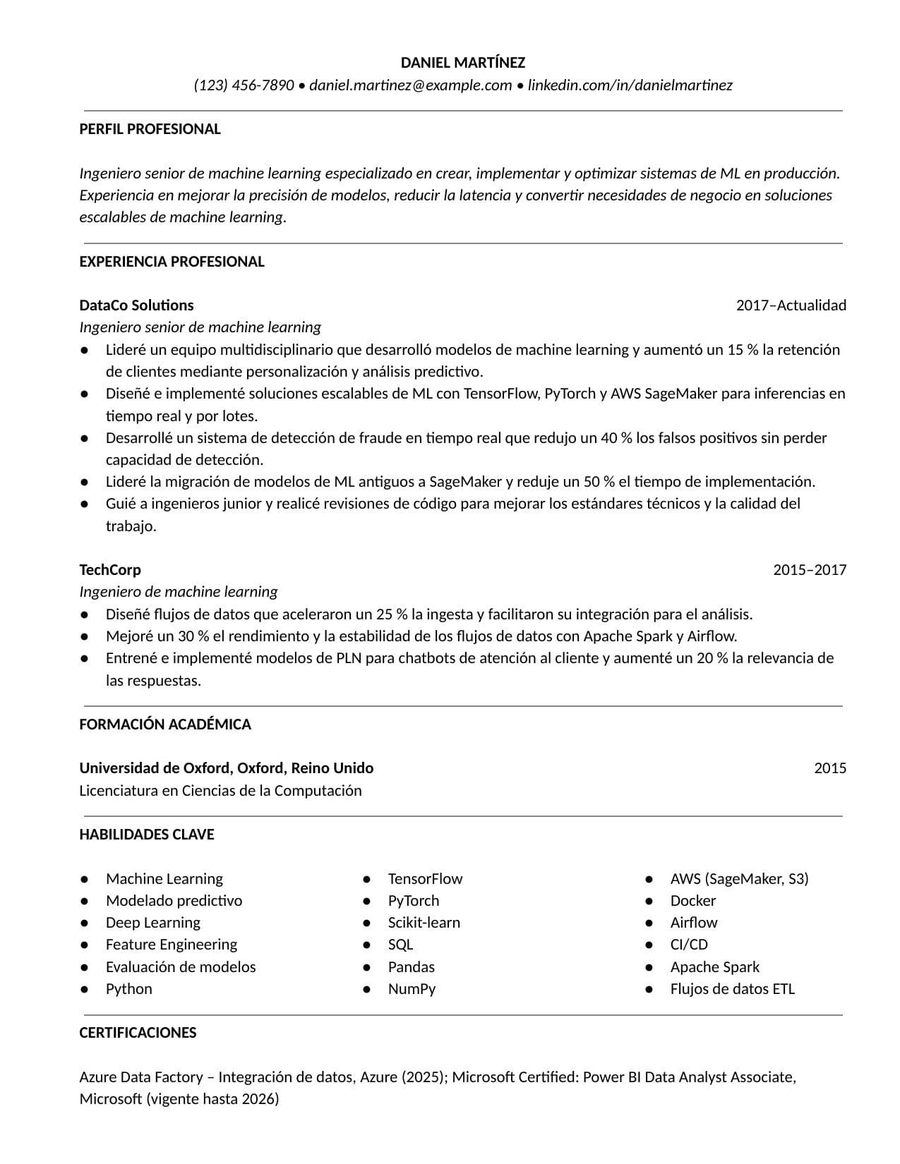 Profesional moderno resume template