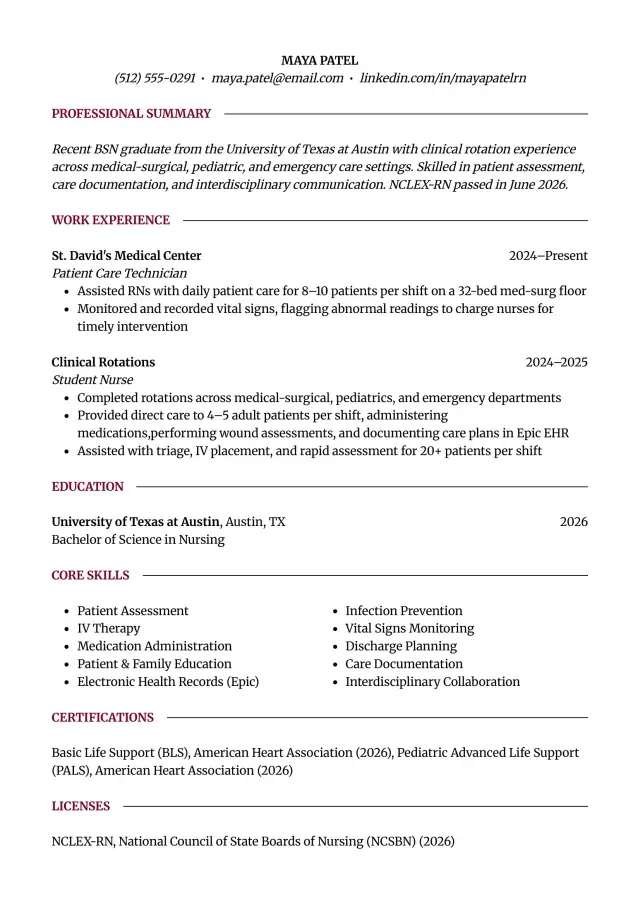 Nurse Resumes resume example