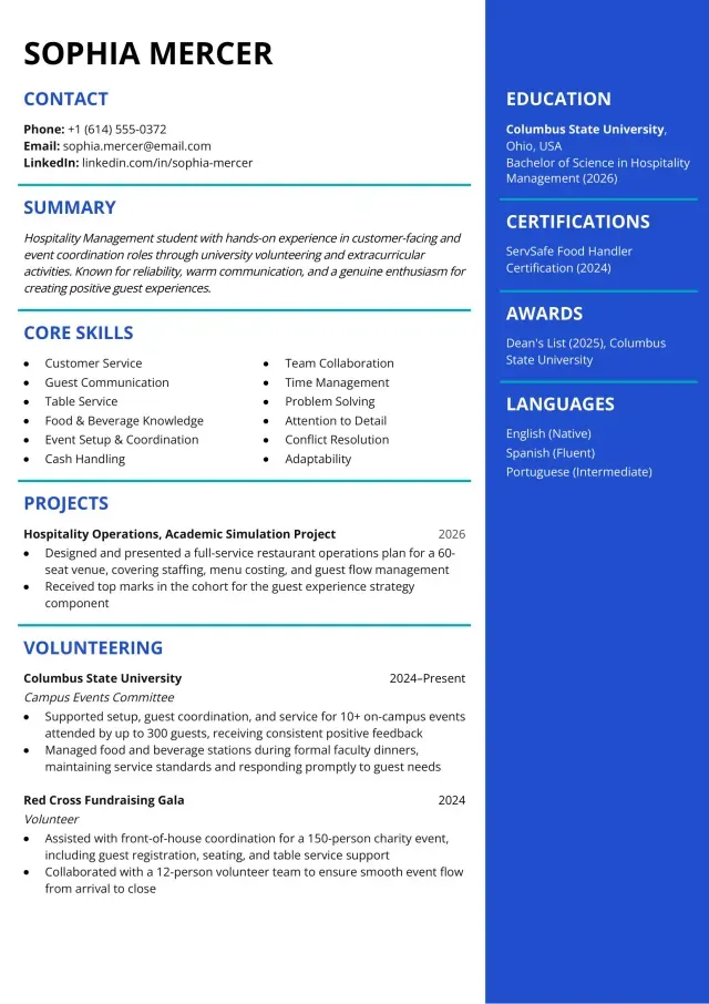 Teacher resume example