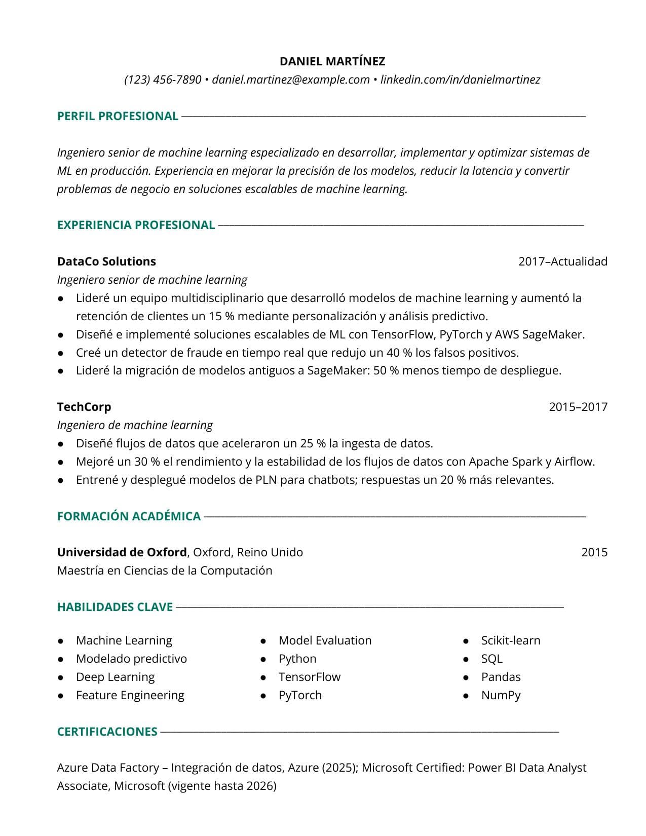 Simplemente moderno resume template