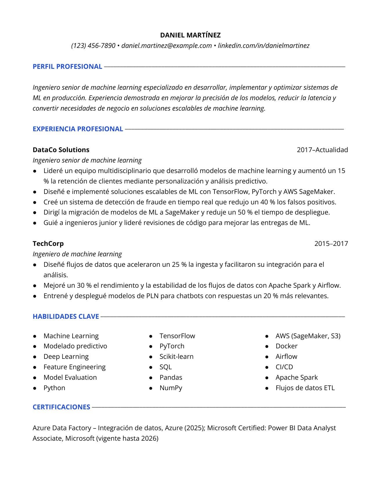Profesional elegante resume template